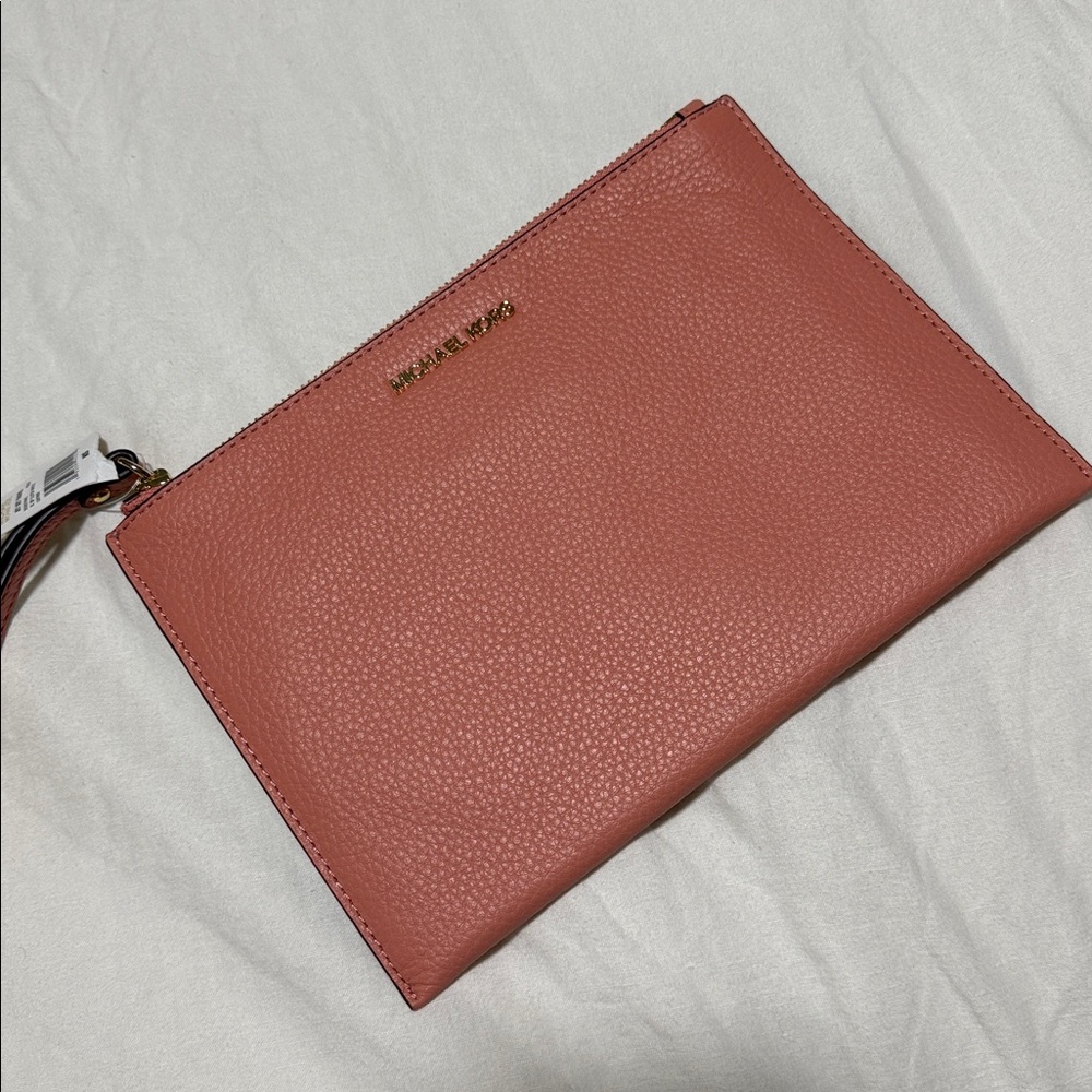 Michael Kors Jet Set Travel Clutch Wristlet, Peach